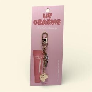 Waffle Breakfast Lip Charm Keychain Gold Hardware Lipgloss Tube Holder Chain NEW